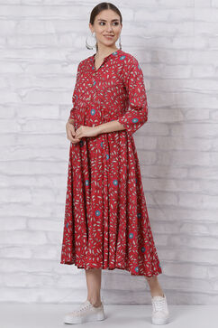 Maroon Straight Kurta image number 2